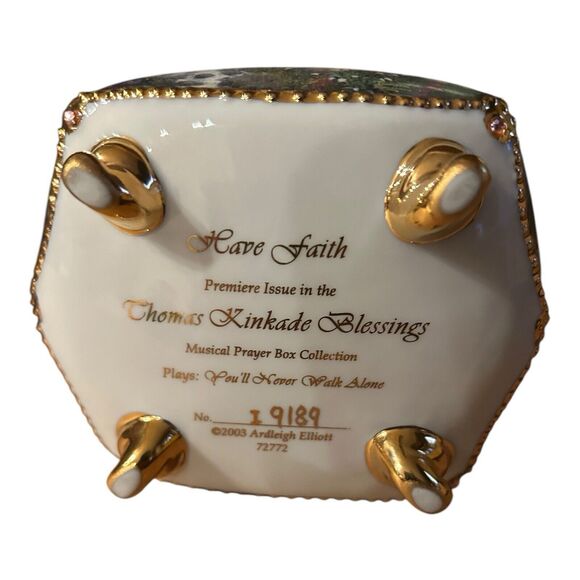 Thomas Kinkade Blessings "Have Faith'  Musical Prayer Box  Numbered‎ - Picture 2 of 12